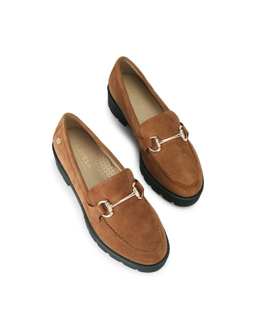Carvela Kurt Geiger Brown Suede Snap Chunky Loafers