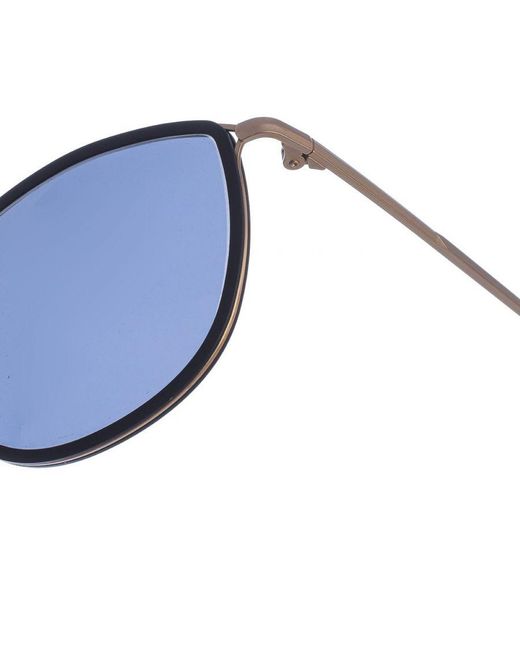 Zen Blue Acetate And Metal Sunglasses With Cat-Eye Shape Z485