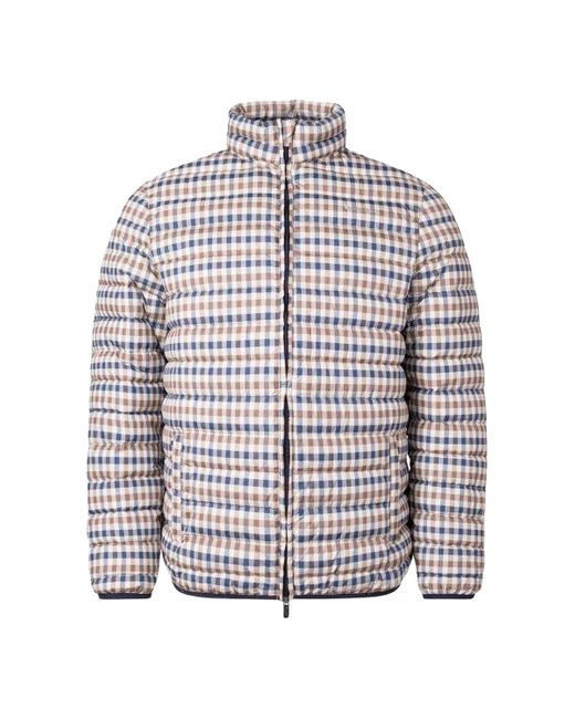 Aquascutum Natural Checked Mock Neck Active Padded Jacket