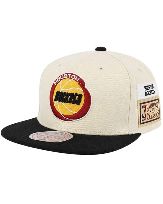Mitchell & Ness Black Nba Houston Rockets Vintage Jockey Cream Cap for men