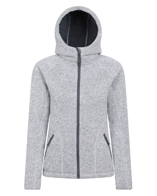 Mountain Warehouse Gray 'Nevis' Fur Lined Hoodie Full Zip Warm Cosy Jumper Cotton