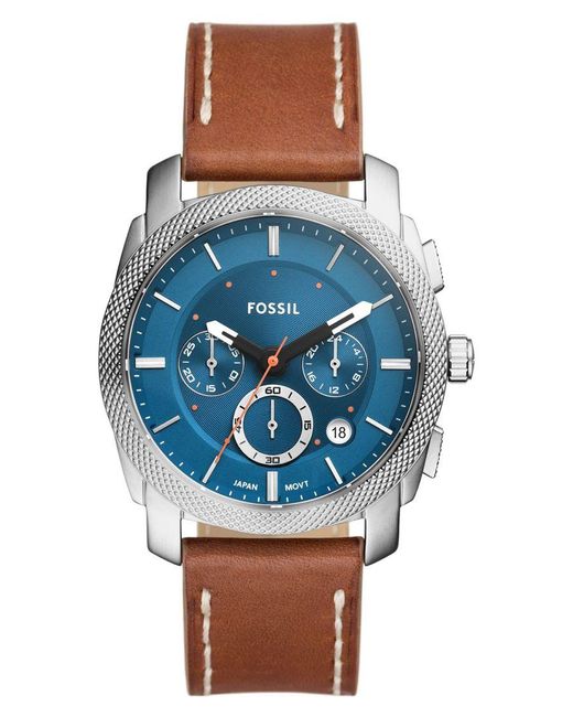 Fossil Blue Machine Watch Fs6059 Leather (Archived) for men