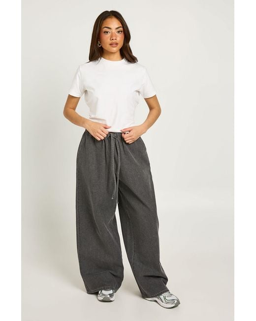 Boohoo Gray Supersoft Elasticated Waistband Jean
