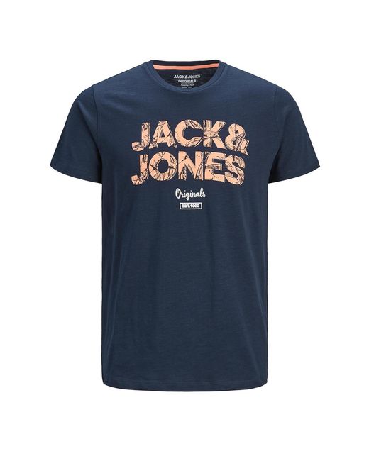 Jack & Jones Blue Jack&Jones Casual Cotton T-Shirt Crew Neck, Short Sleeves for men