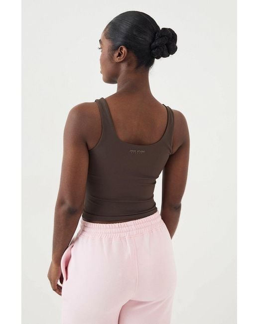 DSGN Studio Brown Sculpt Padded Scoop Neck Vest Top