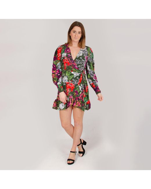 Karen Millen White Garden Floral Wrap Dress