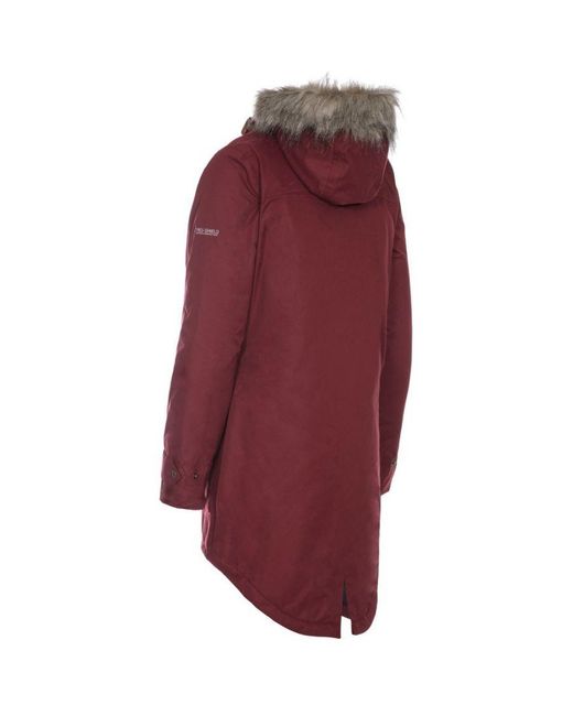 Trespass Red Ladies Clea Waterproof Padded Jacket
