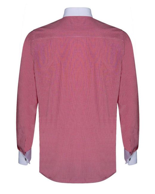 TruClothing Pink Club Collar Shirt 1920S Peaky Blinders With Bar Poplin Pin Smart Casual Cotton for men