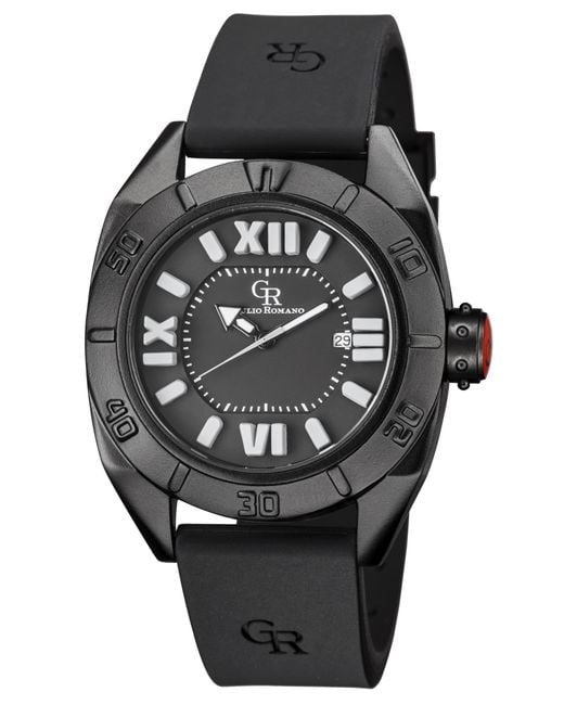 Giulio Romano Black Termoli Watch Rubber for men