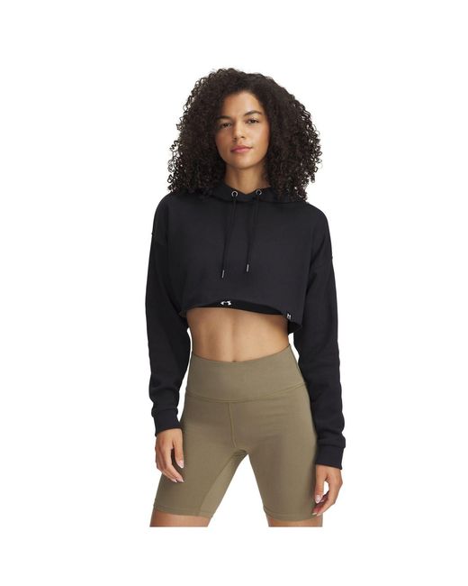 Under Armour Black Tery Cropped 1/4 Zip Fleece