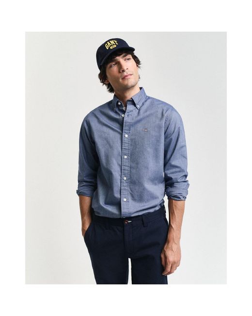 Gant Blue Fit Classic Oxford Shirt for men