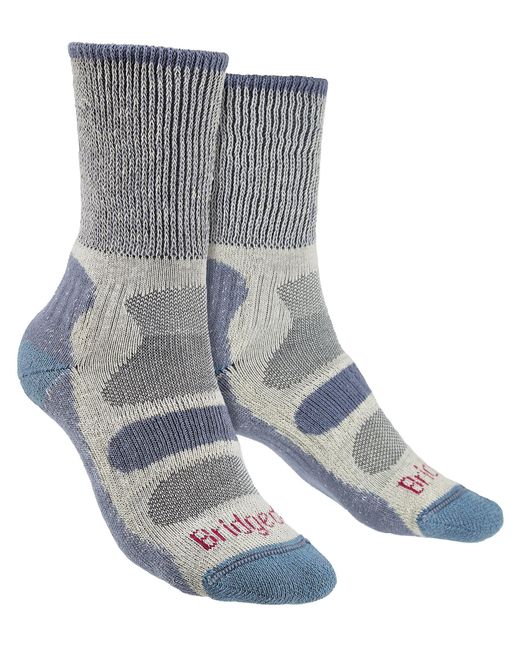 Bridgedale Blue Hiking Lightweight Cotton Boot Socks -Smoky