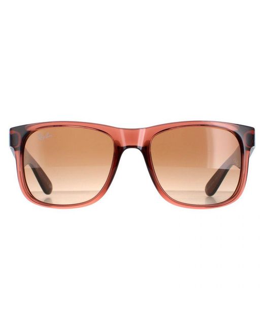 Ray-Ban Brown Rectangle Transparent Light Gradient Justin 4165