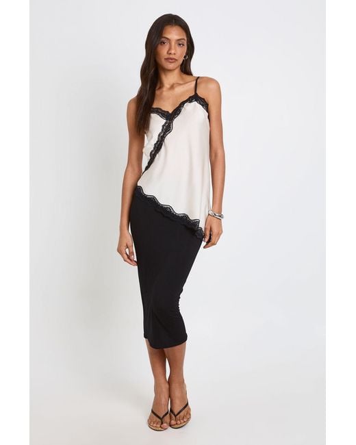 Boohoo Black Tall Basic Solid High Waisted Midi Skirt Viscose