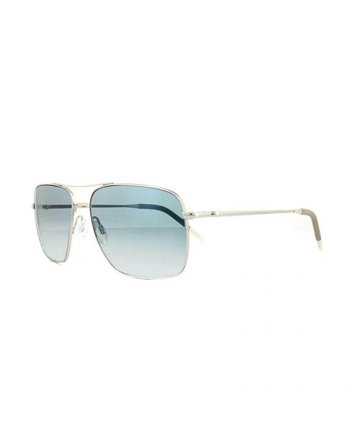 Oliver Peoples Blue Aviator Chrome Sapphire Vfx Photochromic Sunglasses Metal for men
