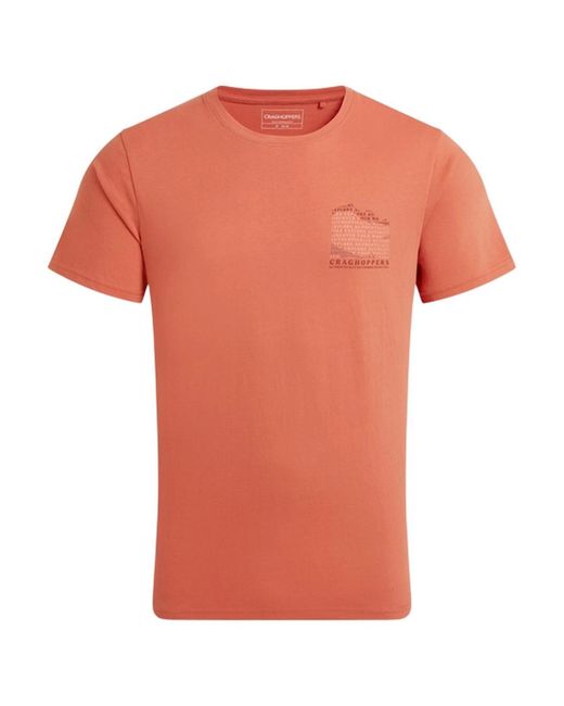 Craghoppers Orange Lucent Ii Mountain Back Print Short-Sleeved T-Shirt (Sahara) for men