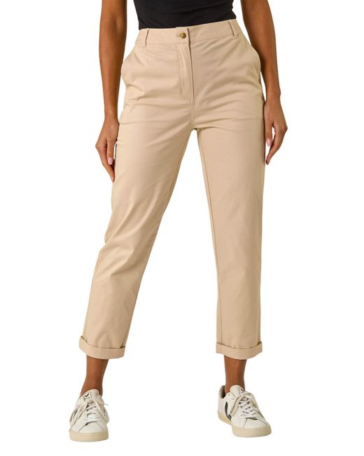 Roman Natural Plain Cotton Chino Trousers