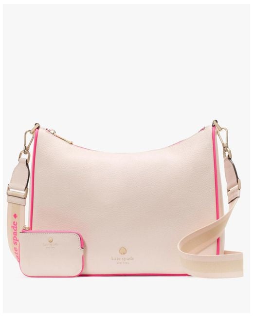 Kate Spade Pink Emma Pebbled Leather Large Crossbody