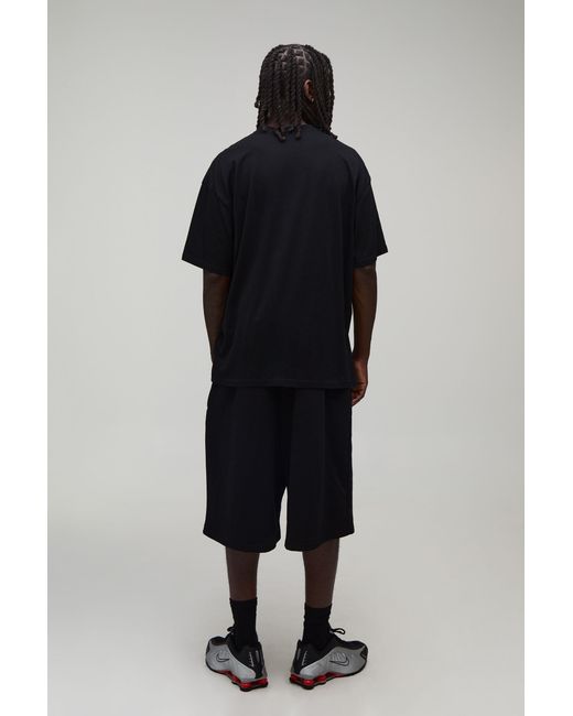 BoohooMAN Blue Oversized Sport Embroidered Washed T-Shirt for men