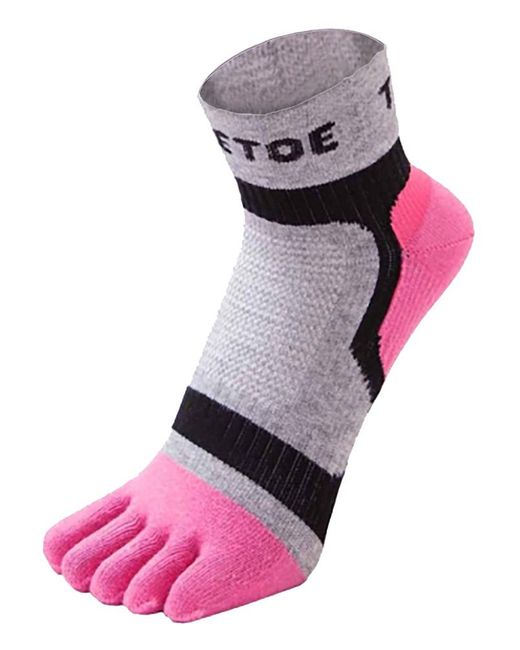 Toetoe Pink Ladies Breathable Sports Light Runner Low Cut Toe Socks for men