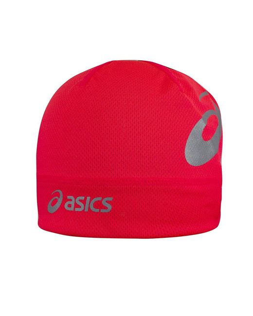 Asics Red Performance Fluo Beanie for men