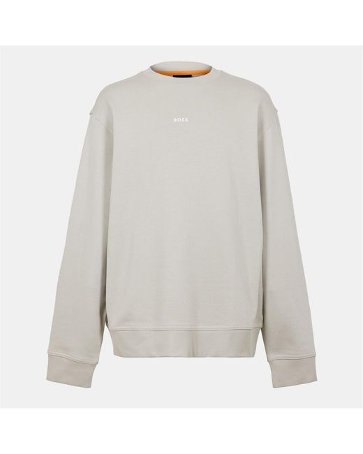 Boss Gray Wesmallcrew Crew Sweater for men
