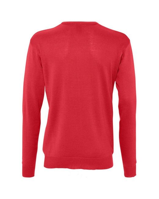 Sol's Red Galaxy V Neck Sweater for men