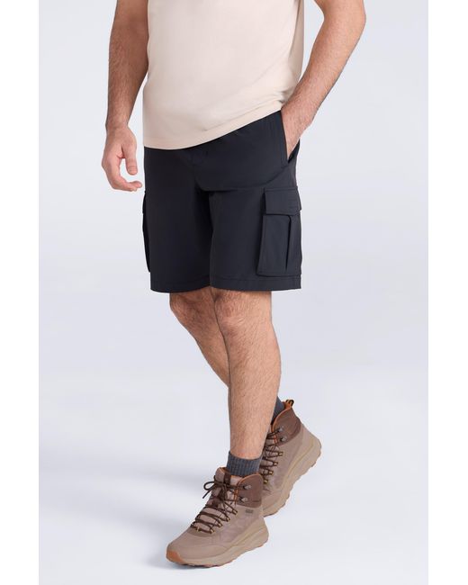 Mountain Warehouse Black 'Everyday' Cargo Shorts Uv50 Protection Stretch Multi Pocket Casual Short Pants for men