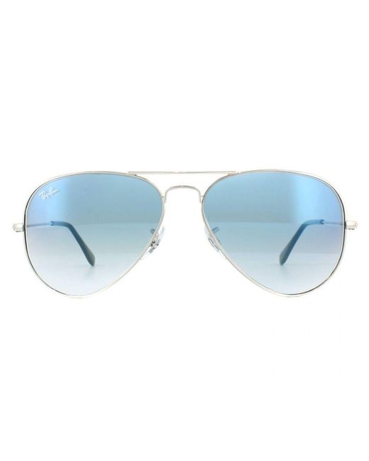 Ray-Ban Blue Sunglasses Aviator 3025 Gradient Light 003/3F 55Mm Metal