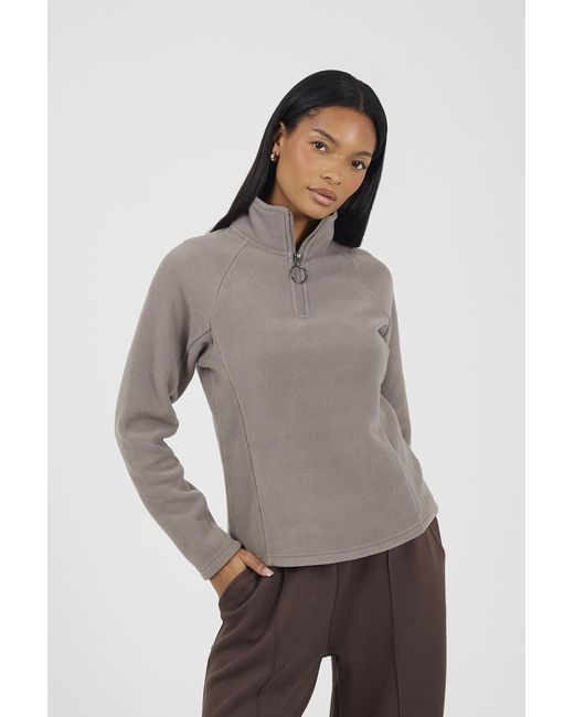 Brave Soul Gray Quarter Zip Polar Fleece Sweatshirt