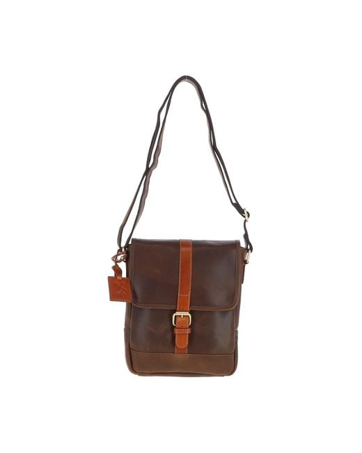 Fenland Sheepskin Brown Vintage Oily Leather Travel Bag for men