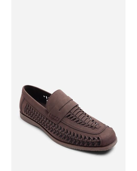 Where's That From Brown Colby Weave Slip On Loafers