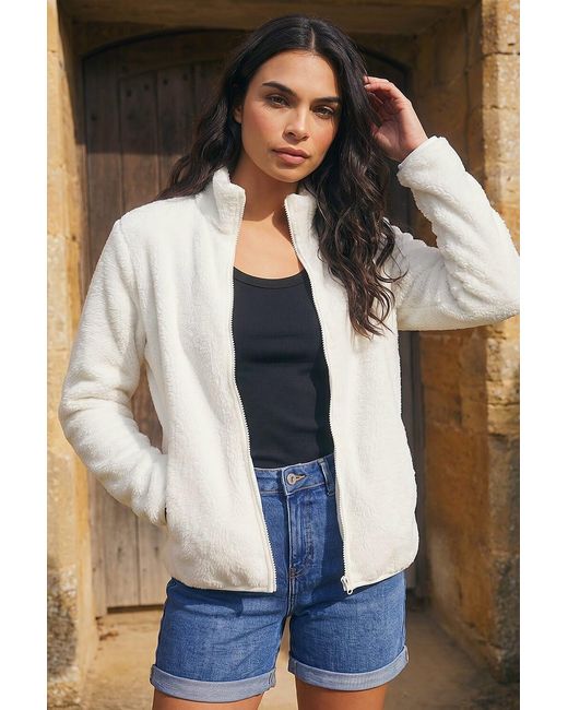 Roman White Soft Sherpa Fleece Jacket