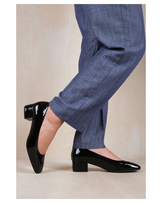 Where's That From Blue Wheres 'Seattle' Wide Fit Low Block Heel With Square Toe