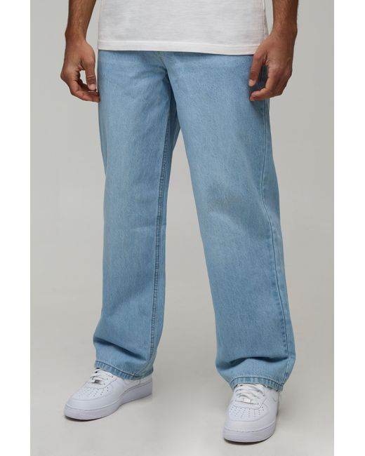 BoohooMAN Blue Casino Embroidered Relaxed Fit Jeans for men