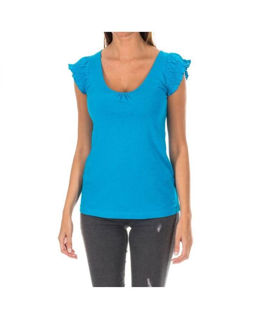 Armand Basi Blue Sleeveless T-Shirt With Round Neckline Adm0102