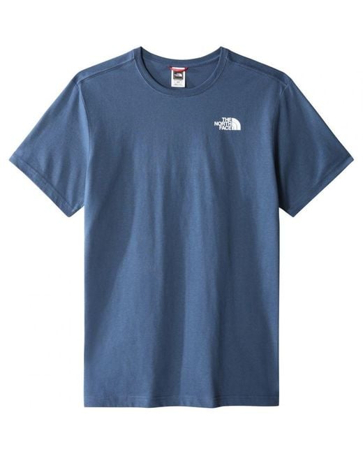 The North Face Blue Short Sleeve Redbox Celebration T-Shirt, Shady Cotton for men