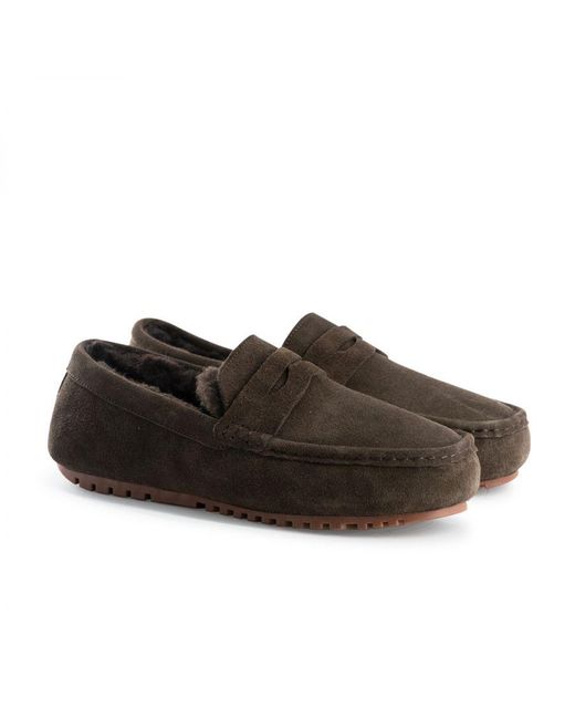 Aus Wooli Brown Australia Terrigal Cosy Moccasins for men