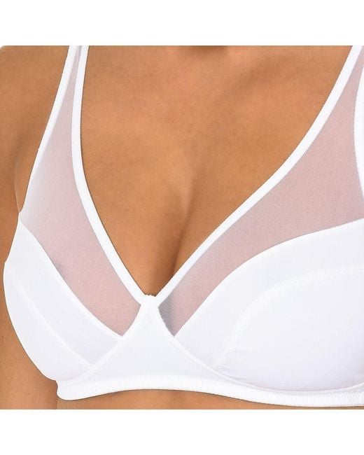 Dim White Non-Wired Bra With Elastic Sides 04974
