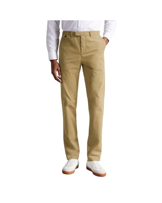 Ted Baker Natural Genay Slim Fit Smart Tan Trousers for men