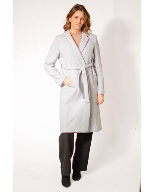 Secret Label White Wool Blend Wrap Coat