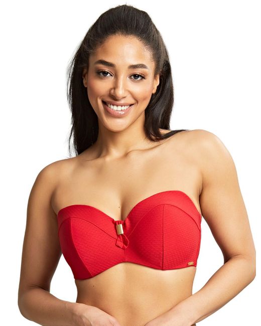 Panache Red Marianna Bandeau Bikini Top