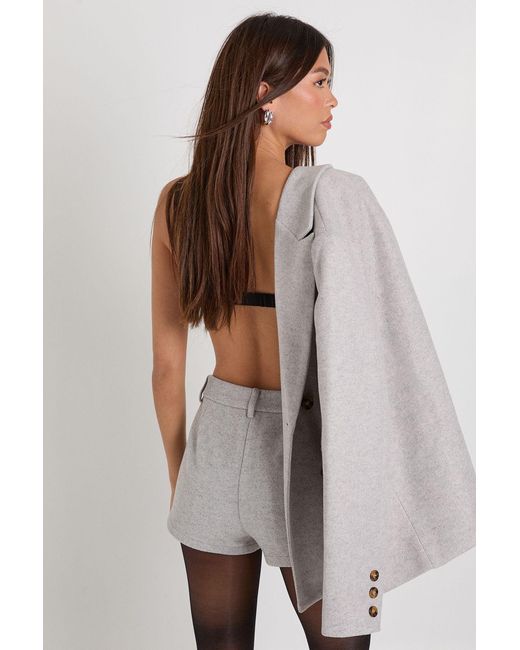 Boohoo Gray Wool Look Mini Skort
