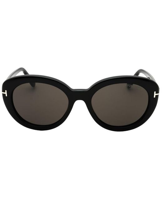 Tom Ford Black Shiny Smoke Sunglasses