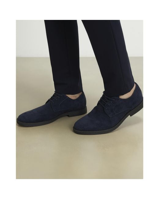 River Island Black Faux Suede Brogues for men