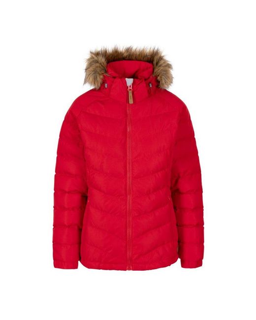 Trespass Red Ladies Nadina Waterproof Padded Jacket ()
