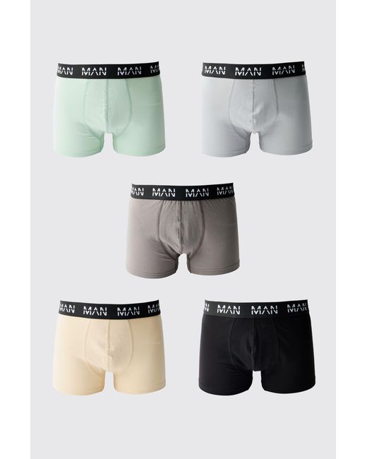 BoohooMAN Multicolor Basic Tonal 5 Pack Original Boxers for men
