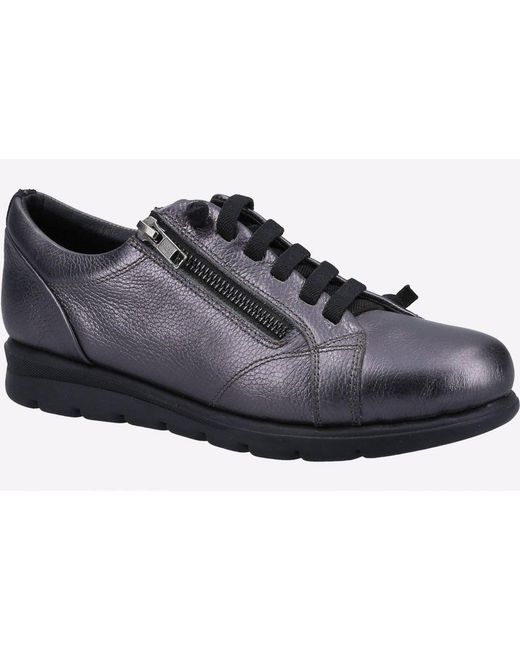 Fleet   Foster Black Polperro Memory Foam Shoe