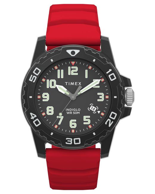 Timex Red Main Street Watch Tw5M61000 Silicone for men