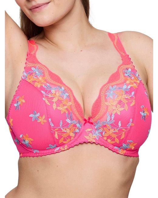 Primadonna Pink Cala Luna Half Padded Plunge Bra Blogger Polyamide